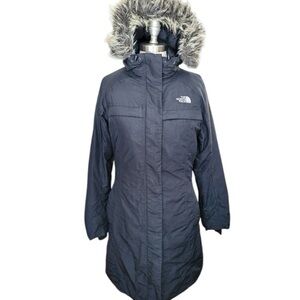 The North Face Women's Navy Faux-Fur Hooded Parka